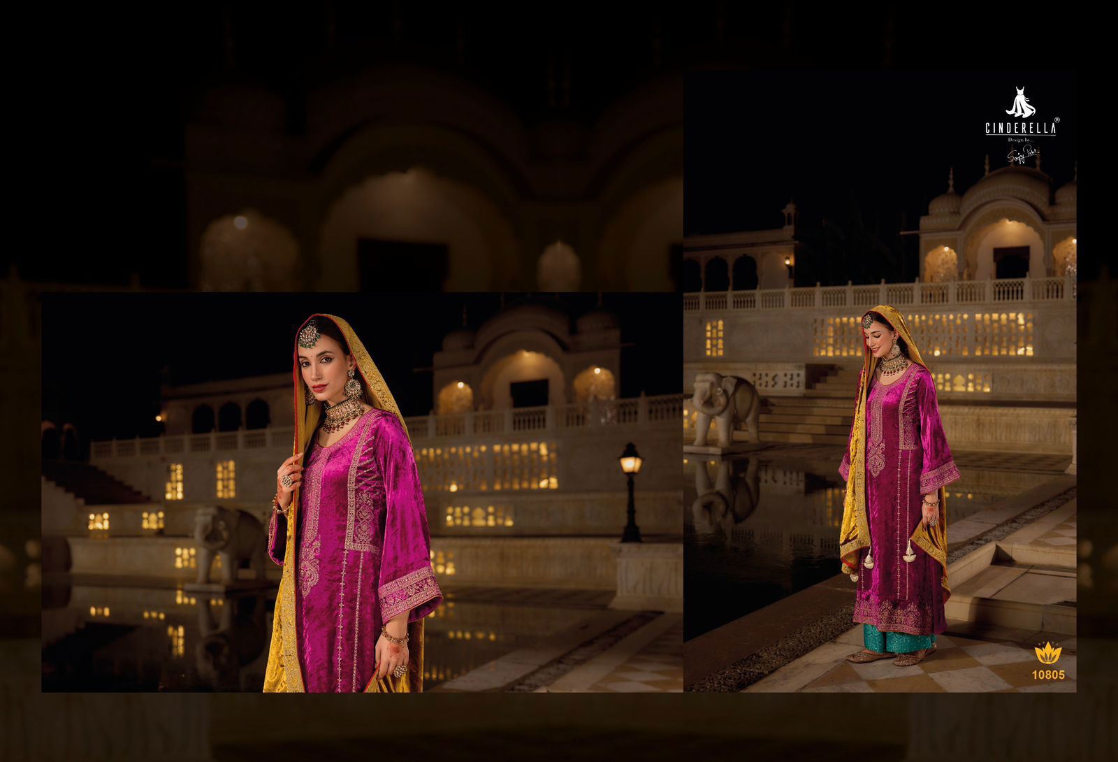 Elegance By Cindrella Viscose Velvet Designer Salwar Kameez Wholesale Shop In Surat